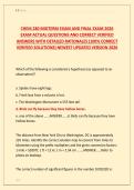 CHEM 280 MIDTERM EXAM AND FINAL EXAM 2026  &NewLine;EXAM ACTUAL QUESTIONS AND CORRECT VERIFIED &NewLine;ANSWERS WITH DETAILED RATIONALES &lpar;100&percnt; CORRECT &NewLine;VERIFIED SOLUTIONS&rpar; NEWEST UPDATED VERSION 2026
