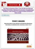 Test Bank for Business Ethics&colon; Case Studies and Selected Readings&comma; 9th Edition by Marianne M&period; Jennings &vert; Complete Exam Questions&comma; Case Solutions & Verified Answers &lpar;2026&ndash;2027 Study Guide&rpar;