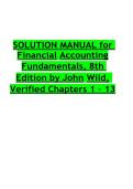 Solution Manual&colon; Financial Accounting Fundamentals &lpar;8th Edition&rpar; &ndash; John Wild &vert; Complete Chapters 1&ndash;13 Verified Solutions