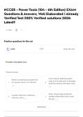 NCCER - Power Tools &lpar;104 - 6th Edition&rpar; EXAM Questions & Answers&comma; Well Elaborated &vert; Already Verified Test &vert;100&percnt; Verified solutions &vert;2026 Latest&excl;&excl;