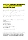 HCCA CHPC STUDY PRACTICE SOLUTION&NewLine;SET 2026 QUESTIONS WITH ANSWERS&NewLine;GRADED A&plus;