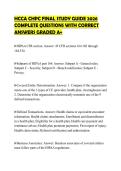 HCCA CHPC STUDY ACTUAL&NewLine;EXAMINATION 2026 QUESTIONS WITH&NewLine;ANSWERS GRADED A&plus;