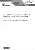 T Level Digital Production&comma; Design and Development Paper 1 Nov 2025 Mark Scheme
