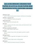 AQA A-LEVEL PSYCHOLOGY PAPER 1&NewLine;INTRODUCTORY TOPICS IN&NewLine;PSYCHOLOGY ACTUAL EXAM PAPER&NewLine;2026 QUESTIONS WITH ANSWERS&NewLine;GRADED A&plus;