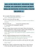 AQA A-LEVEL PSYCHOLOGY PAPER 1&NewLine;INTRODUCTORY TOPICS IN&NewLine;PSYCHOLOGY CERTIFICATION SCRIPT&NewLine;2026 QUESTIONS WITH SOLUTIONS&NewLine;GRADED A&plus;&NewLine;