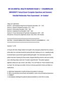 NR 326 MENTAL HEALTH NURSING EXAM 3 &mdash; CHAMBERLAIN UNIVERSITY Actual Exam Complete Questions and Answers Detailed Rationales Pass Guaranteed - A&plus; Graded