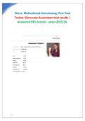 Sierra- Motivational Interviewing- Part-Task&NewLine;Trainer&colon; Simu case Assessment test results &vert;&NewLine;Answered 99&percnt; Scored - Latest 2025&sol;26&period;