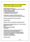 Inflammation NURS 5315 Exam  Questions and Answers Chamberlain 2025&sol;2026