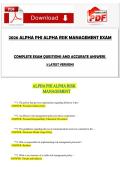 2026 ALPHA PHI ALPHA RISK MANAGEMENT EXAM COMPLETE EXAM QUESTIONS AND ACCURATE ANSWERS  3 LATEST VERSIONS