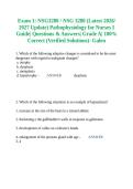 Exam 1&colon; NSG3280 &sol; NSG 3280 &lpar;Latest 2026&sol; 2027 Update&rpar; Pathophysiology for Nurses I Guide&vert; Questions & Answers&vert; Grade A&vert; 100&percnt; Correct &lpar;Verified Solutions&rpar;- Galen