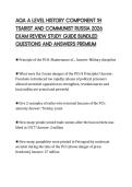 AQA A LEVEL HISTORY COMPONENT 1H&NewLine;TSARIST AND COMMUNIST RUSSIA 2026&NewLine;EXAM REVIEW STUDY GUIDE BUNDLED&NewLine;QUESTIONS AND ANSWERS PREMIUM&NewLine;