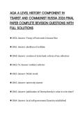 AQA A LEVEL HISTORY COMPONENT 1H&NewLine;TSARIST AND COMMUNIST RUSSIA 2026 FINAL&NewLine;PAPER COMPLETE REVISION QUESTIONS WITH&NewLine;FULL SOLUTIONS&NewLine;
