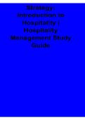 Strategy Introduction to Hospitality Hospitality Management Study Guide 2026 Updated Exam Review Material