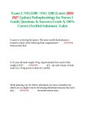 Exam 2&colon; NSG3280 &sol; NSG 3280 &lpar;Latest 2026&sol; 2027 Update&rpar; Pathophysiology for Nurses I Guide&vert; Questions & Answers&vert; Grade A&vert; 100&percnt; Correct &lpar;Verified Solutions&rpar;- Galen