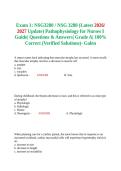 Exam 1&colon; NSG3280 &sol; NSG 3280 &lpar;Latest 2026&sol; 2027 Update&rpar; Pathophysiology for Nurses I Guide&vert; Questions & Answers&vert; Grade A&vert; 100&percnt; Correct &lpar;Verified Solutions&rpar;- Galen