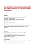 CBIS CERTIFIED BRAIN INJURY SPECIALIST EXAM PREP 150&plus; VERIFIED QUESTIONS WITH DETAILED ANSWERS & RATIONALES