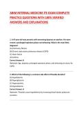 ABIM INTERNAL MEDICINE ITE EXAM COMPLETE PRACTICE QUESTIONS WITH 100&percnt; VERIFIED ANSWERS AND EXPLANATIONS 