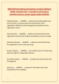 MISY5370-Data Mining & Predictive Analytics Midterm &NewLine;EXAM&comma; Complete Test &vert;&vert; Questions and Answers &NewLine;&lpar;Verified Answers&rpar; &lpar;Latest Update 2026&rpar; UPDATE&excl;&excl;