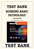TEST BANK for Robbins Basic Pathology 10th Edition by Vinay Kumar &vert; Complete Chapters 1-10 &vert; Verified Questions & Answers &vert; A&plus; Exam Prep