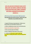 HESI LPN-ADN HESI ENTRANCE EXAM LATEST &NewLine;2026&sol; 2027 TEST BANK&vert; COMPLETE 350 REAL &NewLine;EXAM QUESTIONS AND CORRECT ANSWERS &NewLine;WITH WELL-ELABORATED RATIONALES&sol; &NewLine;GRADED A&plus;