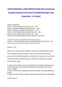 AETNA INDIVIDUAL CORE CERTIFICATION QUIZ Actual Exam Complete Questions and Answers Detailed Rationales Pass Guaranteed - A&plus; Graded