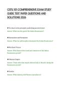 CSTU 101 COMPREHENSIVE EXAM STUDY&NewLine;GUIDE TEST PAPER QUESTIONS AND&NewLine;SOLUTIONS 2026