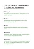 CSTU 101 EXAM SCRIPT FINAL PAPER FULL&NewLine;QUESTIONS AND ANSWERS 2026&NewLine;