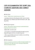 CSTU 101 EXAMINATION TEST SCRIPT 2026&NewLine;COMPLETE QUESTIONS AND CORRECT&NewLine;ANSWERS&NewLine;