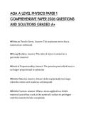 AQA A LEVEL PHYSICS PAPER 1&NewLine;COMPREHENSIVE PAPER 2026 QUESTIONS&NewLine;AND SOLUTIONS GRADED A&plus;