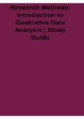 Research Methods Introduction to Qualitative Data Analysis Study Guide 2026 Updated Exam Review Material