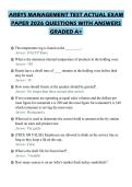 ARBYS MANAGEMENT TEST ACTUAL EXAM&NewLine;PAPER 2026 QUESTIONS WITH ANSWERS&NewLine;GRADED A&plus;