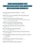 ARBYS MANAGEMENT TEST&NewLine;CERTIFICATION SCRIPT 2026 QUESTIONS&NewLine;WITH SOLUTIONS GRADED A&plus;