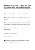 ARDMS ECHO ACTUAL EXAM SCRIPT 2026&NewLine;QUESTIONS WITH SOLUTIONS GRADED A&plus;