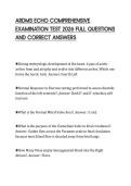 ARDMS ECHO COMPREHENSIVE&NewLine;EXAMINATION TEST 2026 FULL QUESTIONS&NewLine;AND CORRECT ANSWERS