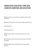 ARDMS ECHO EXAM STUDY GUIDE 2026&NewLine;COMPLETE QUESTIONS AND SOLUTIONS&NewLine;