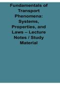 Fundamentals of Transport Phenomena Systems Properties and Laws Lecture Notes Study Material 2026 Updated Exam Review Guide