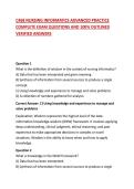C468 NURSING INFORMATICS ADVANCED PRACTICE COMPLETE EXAM QUESTIONS AND 100&percnt; OUTLINED VERIFIED ANSWERS