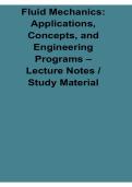 Fluid Mechanics Applications Concepts and Engineering Programs Lecture Notes Study Material 2026 Updated Exam Review Guide