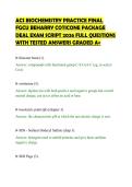 ACS BIOCHEMISTRY PRACTICE FINAL &NewLine;FGCU BEHARRY COTICONE PACKAGE &NewLine;DEAL EXAM SCRIPT 2026 FULL QUESTIONS &NewLine;WITH TESTED ANSWERS GRADED A&plus;