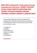 WGU C836 Fundamentals of Information Security &NewLine;Comprehensive Final Exam &vert; NEWEST 2026&sol;2027 &NewLine;ACTUAL EXAM COMPLETE QUESTIONS AND &NewLine;CORRECT DETAILED ANSWERS &lpar;VERIFIED &NewLine;ANSWERS&rpar; &vert;ALREADY GRADED A&plus;&vert;&vert;BRAND NEW&excl;&excl;