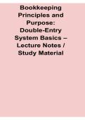 Bookkeeping Principles and Purpose Double-Entry System Basics Lecture Notes Study Material 2026 Updated Exam Review Guide
