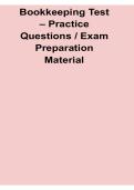 Bookkeeping Test Practice Questions Exam Preparation Material 2026 Updated Study Guide and Review