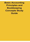Basic Accounting Principles and Bookkeeping Concepts Study Guide 2026 Updated Exam Review Material