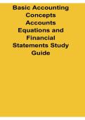 Basic Accounting Concepts Accounts Equation and Financial Statements Study Guide 2026 Updated Exam Review Material