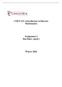 COEN 231&colon; Discrete Math Assignment 4 &vert; COEN 231 Winter 2026 &vert; Graded A&plus;