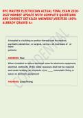NYC MASTER ELECTRICIAN ACTUAL FINAL EXAM 2026&NewLine;2027 NEWEST UPDATE WITH COMPLETE QUESTIONS &NewLine;AND CORRECT DETAILED ANSWERSVERIFIED 100&percnt; &NewLine;ALREADY GRADED A&plus;   