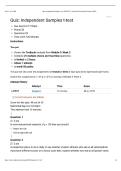 EDUC 812 Independent Samples t-Test Quiz &vert; Complete Questions and Answers &vert; 2026 Updated &vert; 100&percnt; Correct&period;