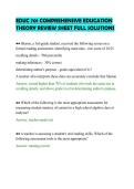 EDUC 701 COMPREHENSIVE EDUCATION&NewLine;THEORY REVIEW SHEET FULL SOLUTIONS&NewLine;