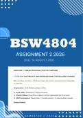 BSW4804 Assignment 2 2026 - Distinction &vert; Due 12 August 2026