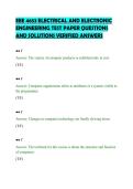 EEE 4653 ELECTRICAL AND ELECTRONIC&NewLine;ENGINEERING TEST PAPER QUESTIONS&NewLine;AND SOLUTIONS VERIFIED ANSWERS